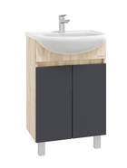 Тумба напольная Onika Милтон 50 серая/дуб сонома раковину Уют-50 Rosa 10925524