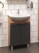 Тумба напольная Onika Милтон 50 серая/дуб сонома раковину Уют-50 Rosa 10925524