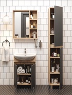 Тумба напольная Onika Милтон 50 серая/дуб сонома раковину Уют-50 Rosa 10925524