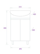 Тумба напольная Onika Милтон 50 серая/дуб сонома раковину Уют-50 Rosa 10925524