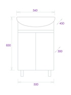 Тумба напольная Onika Милтон 55 белая раковину Уют-55 Rosa 10925525