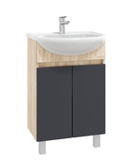 Тумба напольная Onika Милтон 55 серая/дуб сонома раковину Уют-55 Rosa 10925526