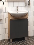 Тумба напольная Onika Милтон 55 серая/дуб сонома раковину Уют-55 Rosa 10925526