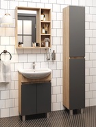 Тумба напольная Onika Милтон 55 серая/дуб сонома раковину Уют-55 Rosa 10925526