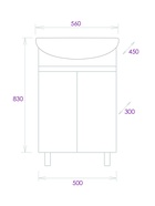 Тумба напольная Onika Милтон 55 серая/дуб сонома раковину Уют-55 Rosa 10925526