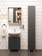 Тумба напольная Onika Милтон 60 серая/дуб сонома раковину Уют-60 Rosa 10925528