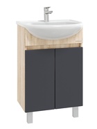 Тумба напольная Onika Милтон 60 серая/дуб сонома раковину Уют-60 Rosa 10925528