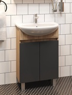 Тумба напольная Onika Милтон 60 серая/дуб сонома раковину Уют-60 Rosa 10925528