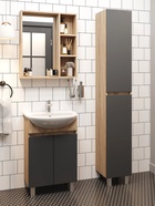 Тумба напольная Onika Милтон 60 серая/дуб сонома раковину Уют-60 Rosa 10925528