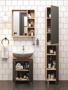 Тумба напольная Onika Милтон 60 серая/дуб сонома раковину Уют-60 Rosa 10925528