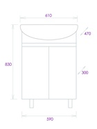 Тумба напольная Onika Милтон 60 серая/дуб сонома раковину Уют-60 Rosa 10925528