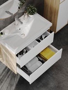 Тумба подвесная Onika Дайлер 80 белая/дуб сонома раковину Фостер 80 Kirovit 10925532