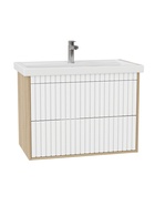 Тумба подвесная Onika Дайлер 80 белая/дуб сонома раковину Фостер 80 Kirovit 10925532