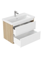 Тумба подвесная Onika Дайлер 80 белая/дуб сонома раковину Фостер 80 Kirovit 10925532