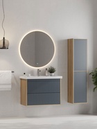 Тумба подвесная Onika Дайлер 80 графит/дуб сонома раковину Фостер 80 Kirovit 10925533