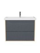 Тумба подвесная Onika Дайлер 80 графит/дуб сонома раковину Фостер 80 Kirovit 10925533