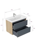 Тумба подвесная Onika Дайлер 80 графит/дуб сонома раковину Фостер 80 Kirovit 10925533