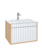 Тумба подвесная Onika Дайлер 60 белая/дуб сонома раковину Бергамо Нова 60 Керамин 10925534