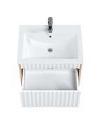 Тумба подвесная Onika Дайлер 60 белая/дуб сонома раковину Бергамо Нова 60 Керамин 10925534