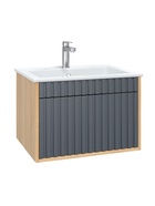 Тумба подвесная Onika Дайлер 60 графит/дуб сонома раковину Бергамо Нова 60 Керамин 10925535