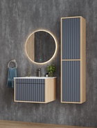 Тумба подвесная Onika Дайлер 60 графит/дуб сонома раковину Бергамо Нова 60 Керамин 10925535