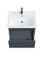 Тумба подвесная Onika Дайлер 60 графит/дуб сонома раковину Бергамо Нова 60 Керамин 10925535