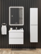 Шкаф – пенал подвесной для ванной комнаты Onika «Эвада 30», универсальный, 300×325×1420 мм, цвет белый 10925537