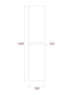 Шкаф – пенал подвесной для ванной комнаты Onika «Эвада 30», универсальный, 300×325×1420 мм, цвет белый 10925537