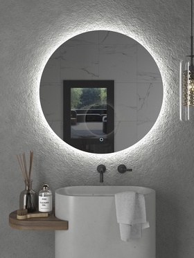 Зеркало настенное круглое в ванную Onika «Сола», с LED – подсветкой, d=50 см