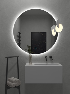 Зеркало настенное круглое в ванную Onika «Сола», с LED – подсветкой, d=60 см