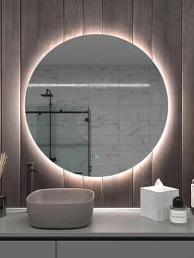 Зеркало настенное круглое в ванную Onika «Сола», с LED – подсветкой, d=80 см