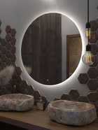 Зеркало настенное круглое в ванную Onika «Сола», с LED – подсветкой, d=90 см 10925551