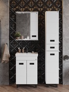 Зеркало – шкаф Onika «Балтика» Black 58, правый, с подсветкой, 580×160×712 мм, цвет белый - Фото 1