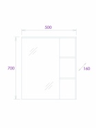 Шкаф-зеркало Onika Легран 50 дуб галифакс, универсальный 10925554