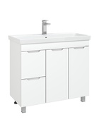 Тумба напольная, Айленд 90 белая, с корзиной 10925558