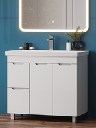 Тумба напольная, Айленд 90 белая, с корзиной 10925558