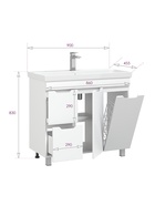 Тумба напольная, Айленд 90 белая, с корзиной 10925558