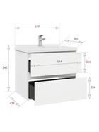 Тумба подвесная Onika Эвада 60 белая раковина Миранда-60 Santek 10925559