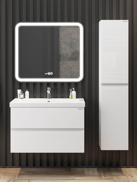 Тумба подвесная Onika Эвада 80 белая раковина Миранда-80 Santek 10925562