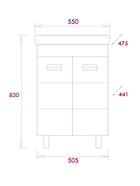 Тумба напольная, Onika Балтика-Квадро Black 55 белая раковина Тигода-55 Santek 10925563