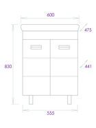 Тумба напольная, Onika Балтика-Квадро Black 60 раковина Тигода-60 Santek 10925564