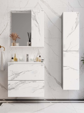 Тумба подвесная Onika Марбл 65 мрамор/камень бетонный раковина Оскар-65 Kirovit 10925565