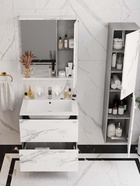 Тумба подвесная Onika Марбл 65 мрамор/камень бетонный раковина Оскар-65 Kirovit 10925565