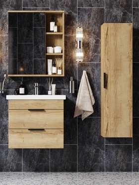 Тумба подвесная Onika Легран 70 дуб галифакс раковина Фостер-70 Кirovit 10925568