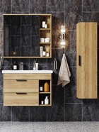 Тумба подвесная Onika Легран 80 дуб галифакс раковина Фостер-80 правый Кirovit 10925569