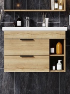 Тумба подвесная Onika Легран 80 дуб галифакс раковина Фостер-80 правый Кirovit 10925569