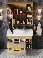 Тумба подвесная Onika Легран 80 дуб галифакс раковина Фостер-80 правый Кirovit 10925569