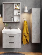 Тумба подвесная Onika Девис 65 бетон чикаго раковина Беверли-65 Santek 10925571