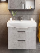 Тумба подвесная Onika Девис 65 бетон чикаго раковина Беверли-65 Santek 10925571