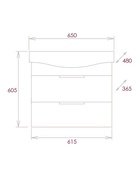 Тумба подвесная Onika Девис 65 бетон чикаго раковина Беверли-65 Santek 10925571